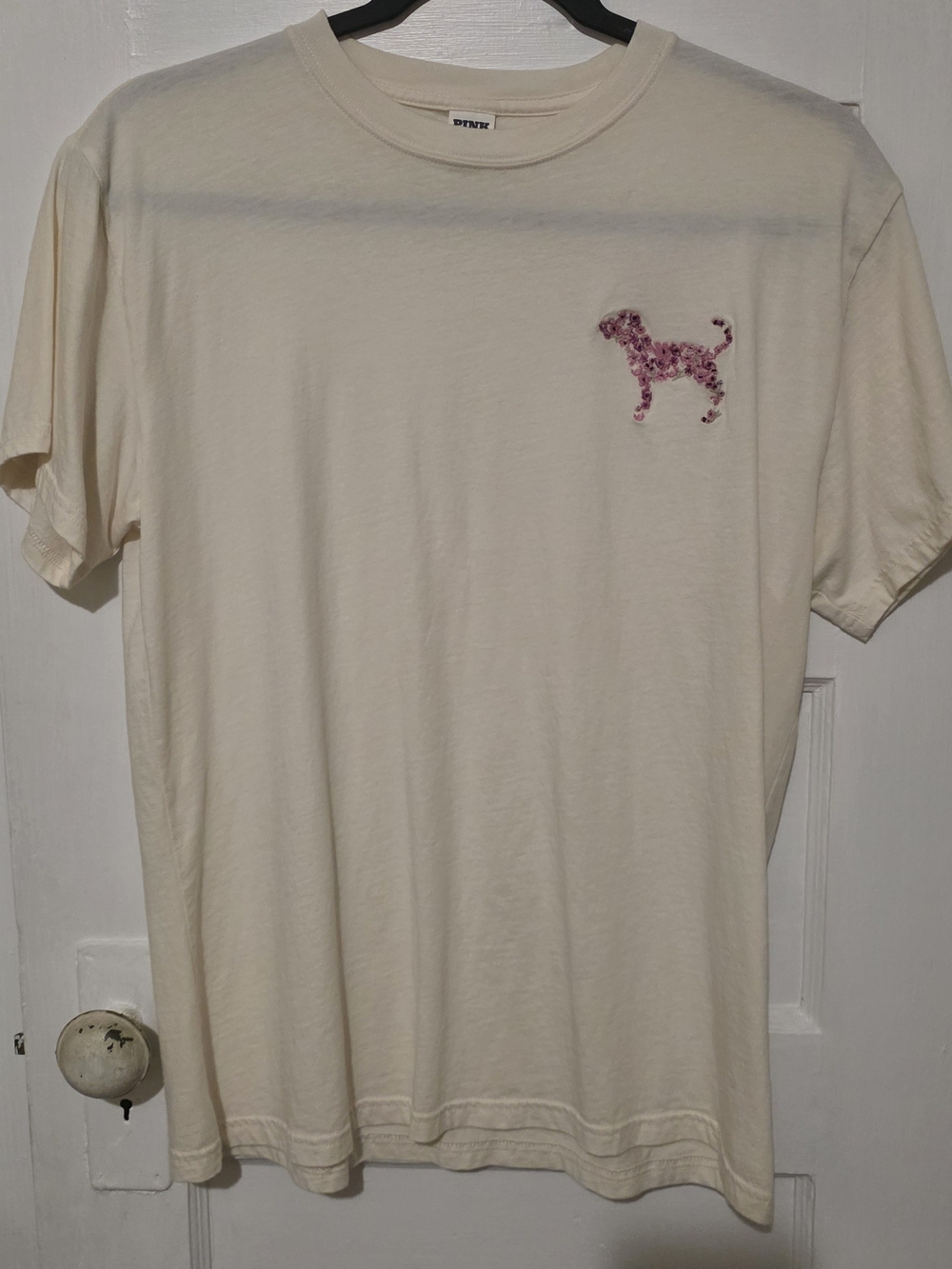PINK Victoria's Secret Cream Short-Sleeve Tee